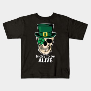 Lucky to be Alive (skull) Kids T-Shirt